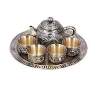 VGEBY Ensemble de thé Marocain Exquis avec Conception Rétro pour Décoration de Table, Zinclegation Durable de la Théière Turque pour D'anniversaire