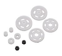 VGEBY Ensemble D'Engrenages de Pignon de Moteur RC, Engrenages de Remplacement Légers en Plastique Blanc et en Fer pour une stabilité et une Conduite Améliorées, avec Assemblage