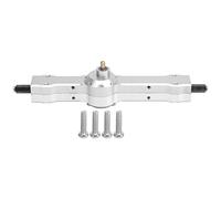 VGEBY Ensemble D'essieu Arrière RC, Surface Anodisée Haute Résistance en Alliage D'aluminium de 127 Mm avec Vis de Montage pour Pièce de Mise à Niveau de Camion WPL D12 1/10 RC (Argent B)