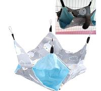VGEBY Hamac pour Animaux de Compagnie Double Couche en Toile, Sac de Couchage Suspendu pour Petit Animal de Compagnie, Chinchilla, Furet, Lapin, Souris, Cochon d'Inde, avec Toile Résistante à (Lapin