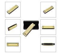 VGEBY Harmonica à 10 Trous avec des Sons Mélodieux et Lumineux, Matériau Métallique Sûr, Facile à Jouer, Or/argent (GOLD)