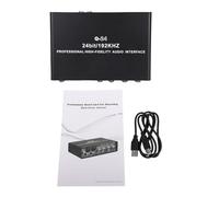 VGEBY Interface Audio USB, Interface D'enregistrement 2 Canaux avec Alimentation Fantôme XLR TRS pour Microphone de Guitare Basse, Carte Son 24 Bits 192 KHz de qualité Studio pour la