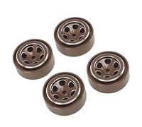 VGEBY Jantes de Roues Beadlock en Alliage D'aluminium de 1,4 Pouces pour Chenille TRX4M 1/18 RC, avec Décalage de -,35 Mm pour Une Meilleure stabilité, Vis de Fixation Incluses (Bronze)
