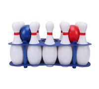 VGEBY Jeu de Bowling Enfant, Ensemble Robuste avec 10 Quilles Plastique Léger et 2 Balles Souples, Support Inclus pour Tout-Petits à Partir de 3 Ans et Activités Intérieures en Famille