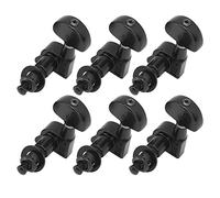 VGEBY Jeu de Chevilles D'accordage de Guitare, 6 Clés à Tête de Machine Scellées en Métal avec Trou de Vis D'angle de 45 Degrés pour Guitare électrique Acoustique et ukulélé (BLACK)