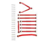 VGEBY Jeu de Liaisons de Suspension en Alliage D'aluminium RC, Biellettes de Direction avec Vis de Fixation pour Voiture Axiale SCX24 1 24 RC (Rouge)