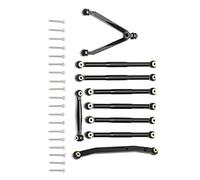 VGEBY Jeu de Liaisons de Suspension en Alliage D'aluminium RC, Biellettes de Direction avec Vis de Fixation pour Voiture Axiale SCX24 1 24 RC (Black)