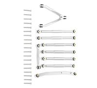 VGEBY Jeu de Liaisons de Suspension en Alliage D'aluminium RC, Biellettes de Direction avec Vis de Fixation pour Voiture Axiale SCX24 1 24 RC (Silver)