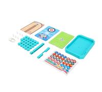 VGEBY Jeu de Palet de Fronde, Jeu de société 6 en 1 en Plastique avec Bandes élastiques et de Bowling, de Stratégie Rapide pour la Famille et Les Enfants, Fête en Intérieur et en Extérieur, Camping