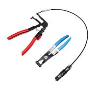 VGEBY Jeu de Pinces à Collier de Serrage, Outils de Retrait de Tuyau en Acier au Carbone avec Pince à Bande Plate Flexible, Verrouillage à Cliquet Antidérapant, pour la Réparation de Radiateur