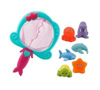 VGEBY Jouet de bain Animal Jouet de bain pour bébé de couleur vive, avec jeux casse-tete Filet de pêche bleu avec 6 animaux
