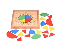 VGEBY Jouet de Jeu de Fraction de Mathématiques, Jeu de Fraction de Mathématiques Circulaire en Bois Créatif Enfants Enfants Enseignant des Jouets éducatifs