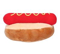 VGEBY Jouet en Peluche pour Chien, Design Hot Dog Doux et Compressible, Idéal pour Soulager l'anxiété des Chiens et des Chats.