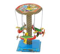 VGEBY Jouet Vintage en étain, mécanisme à remonter et Fabrication Artisanale, carrousel d'avion rétro en métal pour Enfants collectionneurs décoration intérieure Cadeaux Anniversaires