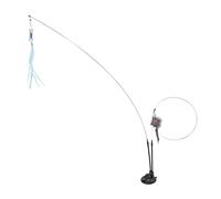 VGEBY Jouets pour Chat, Jouet de Baguette de Plume de Chat d'aspiration avec Fil d'acier Amovible et Base 'Aspiration Forte pour Jouer en Intérieur avec des Chatons et des Chats énergiques