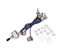 VGEBY Kit de Câblage de Guitare, 3 Voies 2 Volume 2 Tons 1 Jack Potentiomètre 500 K pour Guitare Les Paul
