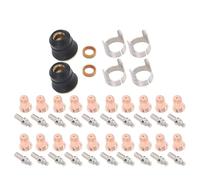 VGEBY Kit de Consommables de Torche à 48 Pièces, Composants en Laiton et en Acier Inoxydable, Embouts de Torche de Coupe Efficaces, Buses et Coupelles pour Machines à CUT 55DS 65DS
