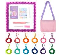 VGEBY Kit de Métier à Tisser Jouets, Kit de Tissage de Dessous de Verre pour Enfants 288 Bandes élastiques 12 Couleurs Ensemble de Métier à Tisser Créatif pour les Projets Artistiques (PURPLE)