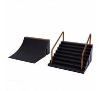 VGEBY Kit de Patins à Touche, Rampes de Touche en Plastique, Ensemble de 2 Mini Obstacles de Skateboard 5,71 X 3,03 X 5,91 Pouces pour l'entraînement des Compétences des Doigts, Bureau, Pratique des