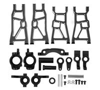 VGEBY Kit de PièCes de Mise à Niveau en MéTal RC, Ensemble de Direction de Bras de Suspension en Alliage D'aluminium, Accessoires RC pour Voiture ZD Racing DBX 10 1/10 (Le Noir)