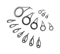 VGEBY Kit de Réparation de Pointe de Canne à Pêche 25 Pièces, Kit de Remplacement de Pointes de Guidage D'anneau en Céramique en Acier Inoxydable avec Boîte de Rangement, pour la Pêche