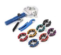 VGEBY Kit de Sertissage Hydraulique de Tuyau AC, Alliage d'aluminium, Outil de Sertissage Portable Léger avec Plusieurs Matrices pour la Réparation de la Climatisation Automobile