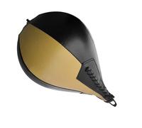 VGEBY Kit de Speed Ball de Boxe Balle de Frappe en Cuir PU 18 Cm avec Pompe et Mousquetons Rebond Léger Coutures Renforcées pour l'entraînement de Boxe MMA Muay Thai (Noir et Or)