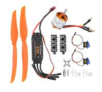VGEBY Kit ESC de Moteur d'avion RC, Moteur sans Balais A2217 1100KV 40A ESC SG90 9G Servo 1060 Hélice Combo (Moteur sans balais A2217 KV1100KV, 40A ESC SG90)