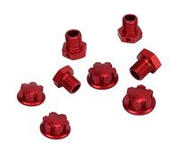 VGEBY Kit Hexagonal de Moyeux de Roue RC 17 Mm, Alliage D'aluminium anodisé CNC Léger et Durable, avec Adaptateur Haute Résistance, pour Voiture d'escalade 1/10 RC (Rouge)