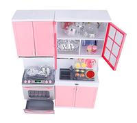 VGEBY Kitchen Toys Ensemble de Jeu de Cuisine Rose pour Enfants, Ensemble de Jouets de Cuisine en Plastique 32,5 X 24,5 Cm avec Lumière Sonore, Jeu de Rôle Compact pour Les Tout-Petits et Les