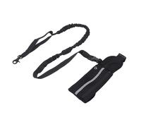 VGEBY Laisse pour Chien avec Pochette à Fermeture éclair, Laisse de Taille Réfléchissante Réglable pour la Course à Pied, la Randonnée, Corde élastique en Nylon Haute Résistance pour (Black)