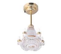 VGEBY Lampe Chandelier Miniature pour Maison de Poupée, Lumière LED, Mini Décor à l'échelle 1:12 pour Accessoires de Maison de Poupée