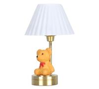 VGEBY Lampe de Table Ours Miniature pour Maison de Poupée, Lumière LED à Piles avec Interrupteur Marche/arrêt et Abat-Jour Blanc, pour Décoration de Meubles de Maison de Poupée