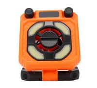 VGEBY Lampe de Travail Rechargeable USB avec Ventilateur, Ventilateur de Camping Magnétique, 100 Vitesses de Vent, Moteur, Lanterne Pliable avec écran LCD pour L'extérieur (ORANGE)