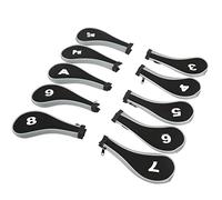 VGEBY Lot de 10 housses de tête de club de golf en néoprène avec fermeture éclair lisse et impression numérique, idéal pour clubs de golf en bois et en fer, idéal pour golfeurs (gris)