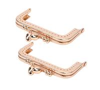 VGEBY Lot de 2 Clips de Portefeuille en Métal de Haute qualité en or Clair, Fermoir de Sac Facile à Ouvrir et à Fermer, Style Rétro élégant, 10,5/8,5 Cm, #212, 8,5 cm or clair