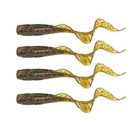 VGEBY Lot de 4 leurres de pêche réalistes en PVC pour pêche d'eau Douce, Basse, Mandarine (Vert