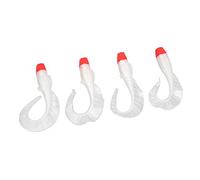 VGEBY Lot de 4 leurres de pêche réalistes en PVC pour poissons d'eau douce, basse, mandarine, tête rouge et corps blanc