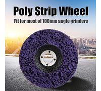 VGEBY Lot de 5 Disques de Roue en Poly Bande de 100 Mm, Outil Abrasif avec Cordon en Nylon de qualité Supérieure pour Meuleuse d'angle, élimination Efficace de la Peinture et de l'oxydation, Idéal