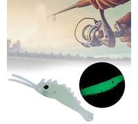 VGEBY Lot de 50 Leurres de Simulation de Crevettes, Appât Artificiel Vert Lumineux avec Action de Natation Réaliste pour la Pêche en Eau Douce et en Eau de Mer