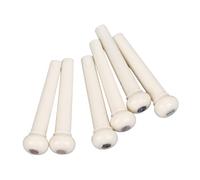 VGEBY Lot de 6 chevilles de chevalet pour guitare, selle et écrou de chevalet, en plastique, avec installation facile, pour musique classique et folk (blanc)