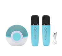 VGEBY Machine de karaoké, Haut-Parleur Bluetooth Portable avec 2 Microphones sans Fil, 5 Effets Vocaux, Lumières Colorées pour la Maison, Les Fêtes en Plein Air (Green)