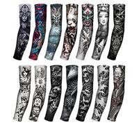 VGEBY Manches de Tatouage Temporaire Faux Tatouage Bras Manches Soleil avec Protection UV Respirant Nylon Spandex pour le Cyclisme en Plein Air Course à Pied (Gardien)