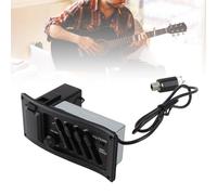 VGEBY Micro pour Guitare Acoustique, EQ7545 avec Voyant de Batterie et 4 Curseurs Réglables, pour étui électrique de Guitare Classique Folk, Comprend 1 Ventouse, 1 Sangle, écrou,