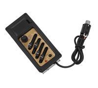 VGEBY Micro pour Guitare Acoustique, Système de Préampli égaliseur EQ 4 Bandes avec Couleur Grain de Bois, pour la Modification du Son de la Guitare Acoustique