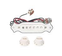 VGEBY Micros pour Guitare électrique, Bobine de Cuivre avec Boutons de tonalité de Volume, Attaque des Aigus élevés, Prêts à Installer pour Guitares électriques et Acoustiques (tout blanc)