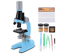 VGEBY Microscope pour Enfants 40X-1200X, Imagerie Optique Professionnelle avec Lumière LED et Réglage de Rotation à 90 Degrés, pour L'éducation Scientifique des Enfants et L'interaction (Blue)