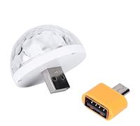 VGEBY Mini USB Disco Lampe LED Boule Magique Lampe Plafonnier avec Adaptateur Smartphone pour DJ Décoration Fête Noël Halloween Soirée Club pour voiture et Téléphones Portable IPhone et Andriod