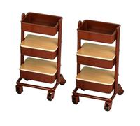 VGEBY Miniature Chariot Pliant en Bois échelle 1:12 (Style 3) | Mini chariot d\'épicerie extracteur pour accessoires de maison de poupée, rangement roulant pliable, bois lisse poncé,