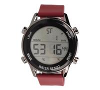 VGEBY Montre Chronographe Numérique, WR50M Plastique ABS étanche Lumineux Grand écran Sports de Plein Air Montre pour Hommes (Vin Rouge)